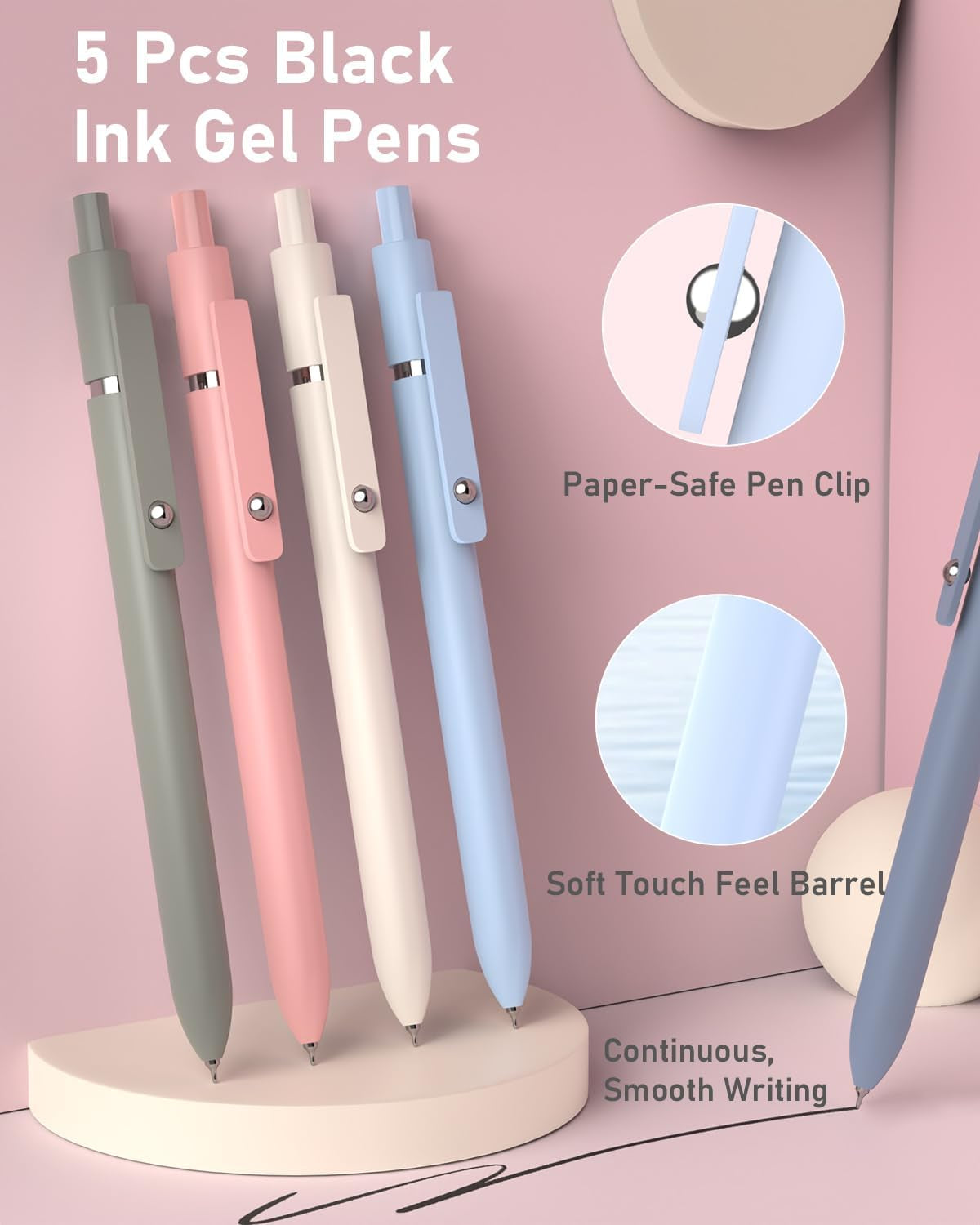 School Supplies with Cute Pen Case, 39Ct, Blue | Back to School Stationery Set, Essentials for College & Nursing Students, 5 Gel Pens, 6 Mechanical Pencils, 12 Highlighters