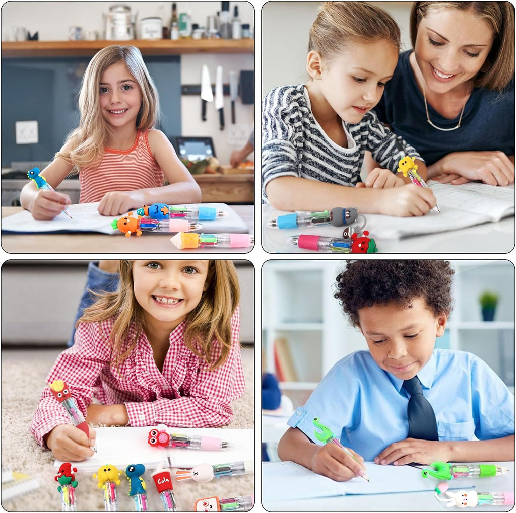 20Pcs Mini Multicolor Pens in One 4-In-1 Cute Pens Bulk for Kids, Fun Kawaii Ballpoint Pens for Birthdays and Children'S Party Favors Gifts Teacher School Supplies