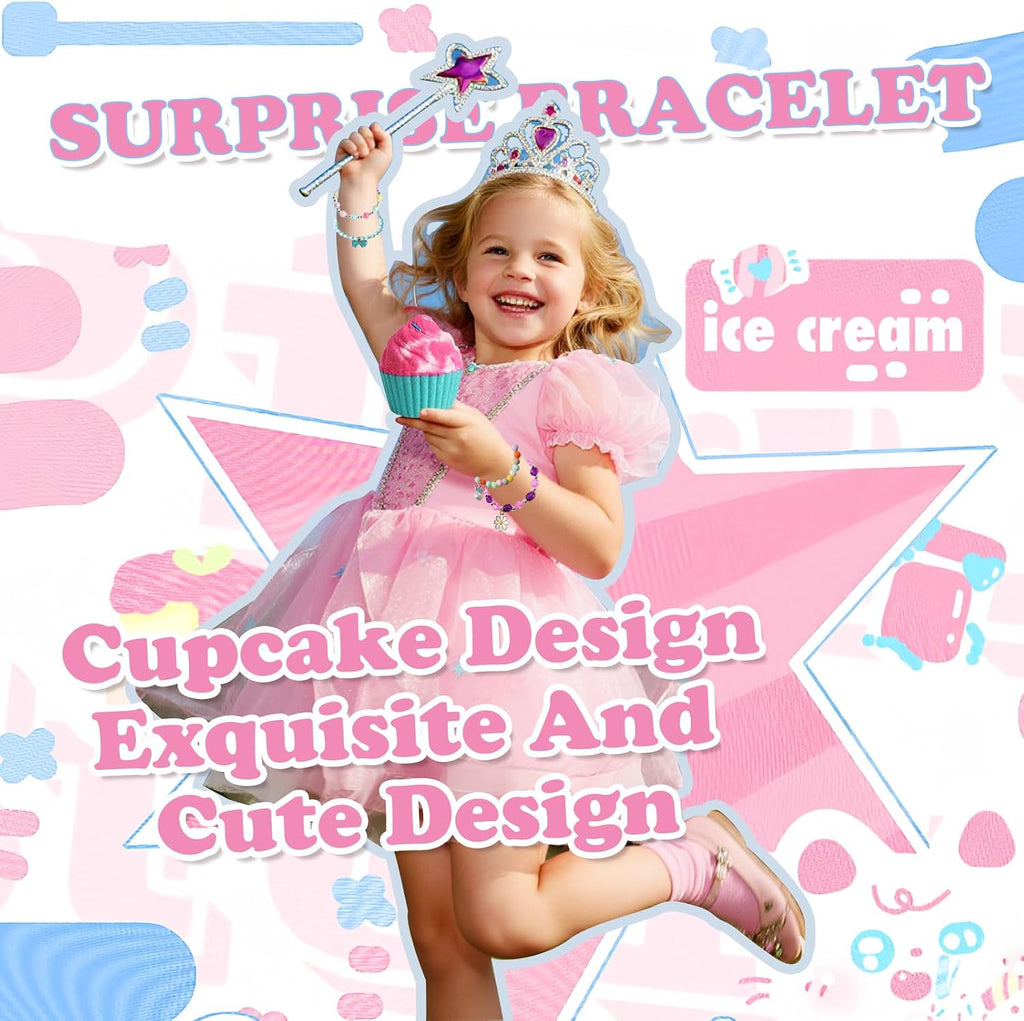 Bath Bombs for Kids with Surprise Jewelry Toys Inside, 8 Cupcake Bath Bombs Gifts Set, Girls, Teens, Kids Birthday Christmas Gift, Handmade Fizzy Bubble Spa Bath Ball for Girls Daughter Granddaughter