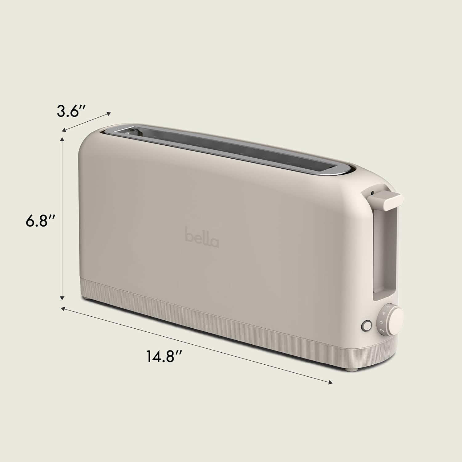 2 Slice Slim Toaster, Fits-Anywhere™ Kitchenware, 6 Setting Shade Control with Reheat & Cancel Buttons, Fits Sourdough, 10” Long Slot, anti Jam & Auto Shutoff, 900 Watt, Oatmilk