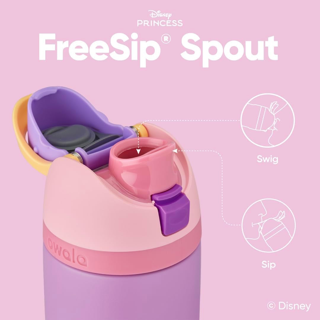 Owala Disney Princess Freesip Insulated Stainless Steel Water Bottle with Straw for Sports and Travel, Bpa-Free Sports Water Bottle, 24 Oz, Rapunzel