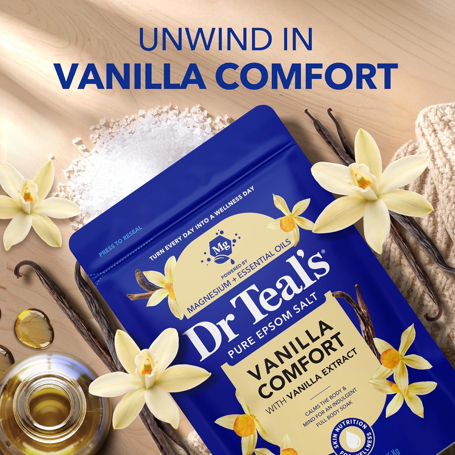 Epsom Salt Magnesium Soak, Vanilla Comfort, 3 Lbs