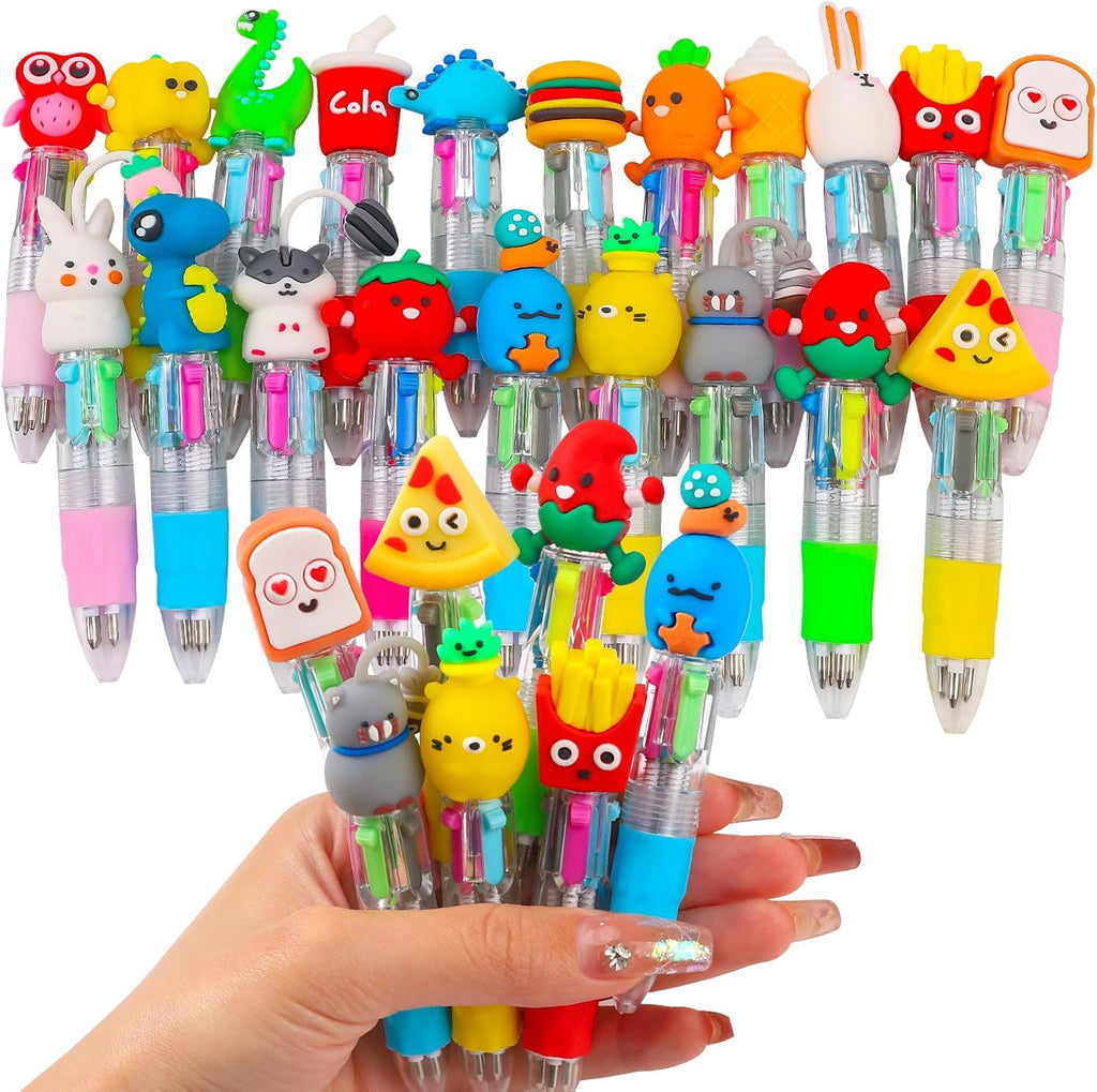 20Pcs Mini Multicolor Pens in One 4-In-1 Cute Pens Bulk for Kids, Fun Kawaii Ballpoint Pens for Birthdays and Children'S Party Favors Gifts Teacher School Supplies