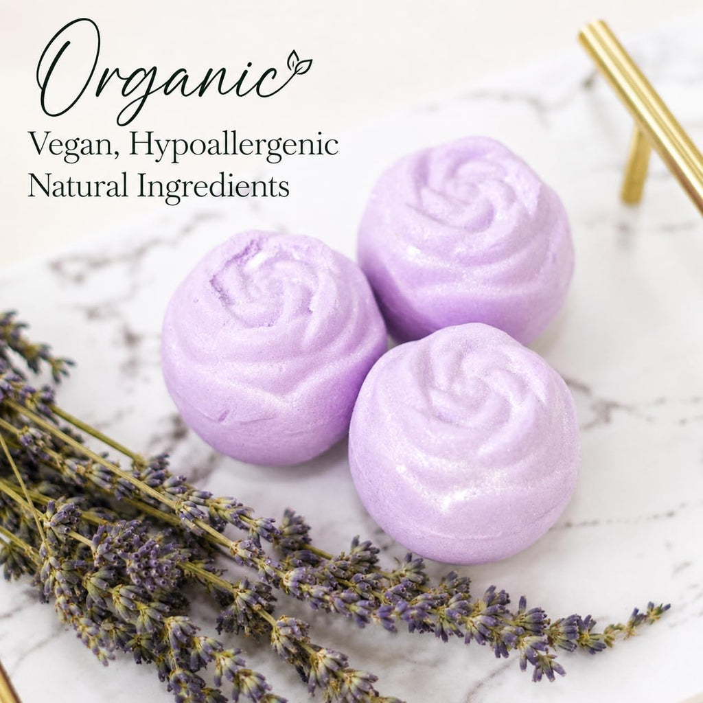 Lavender Dreams Bath Bombs for Women, 12 Organic Flower Bath Bombs, Soft Lavender Bath Bombs, Womens Bath Bombs Gift, Lush Bath Bombs for Girls, Relaxing Bathbombs, Bath Balls