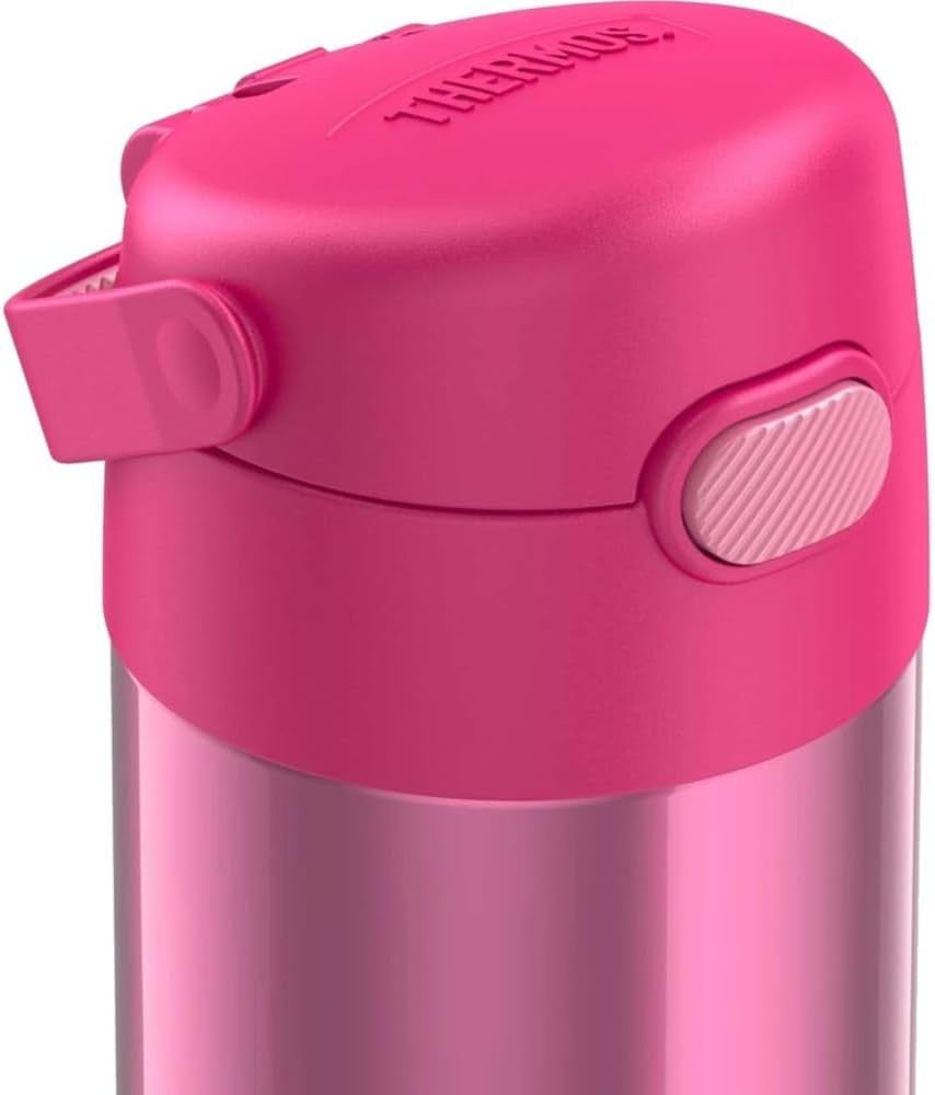 FUNTAINER Water Bottle with Straw, 12Oz, Pink